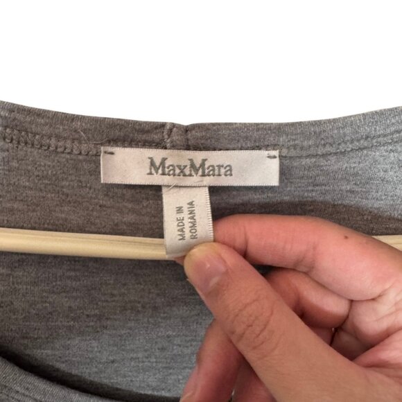 MaxMara grey long sleeve scoop neck top size M - Picture 4 of 5